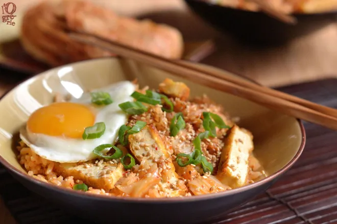 kimchi bokkeum bap au tofu croustillant1