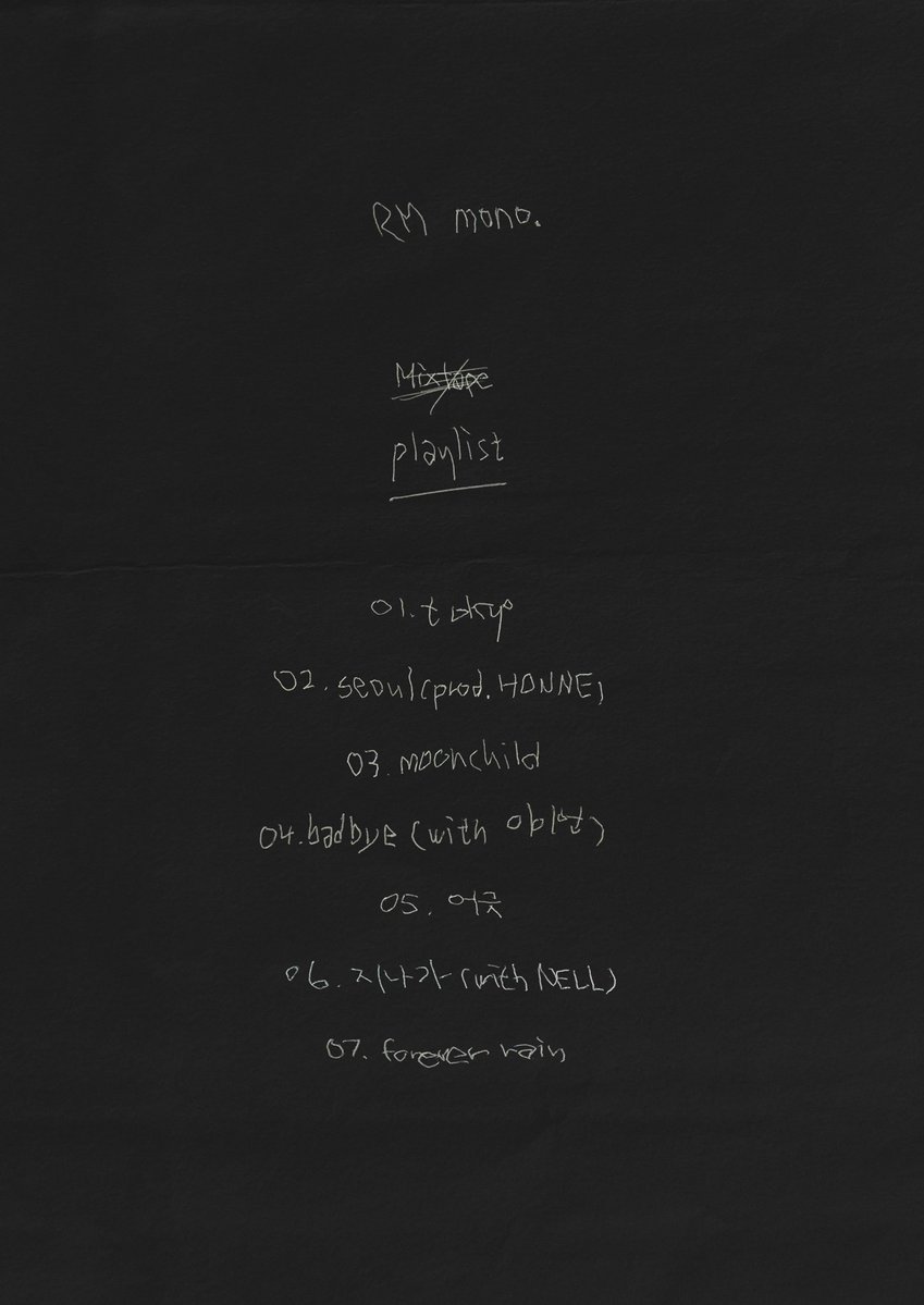 RM mono. tracklist