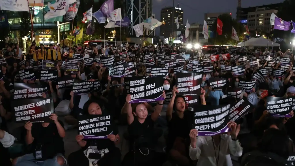 manifestation contre les deepfakes