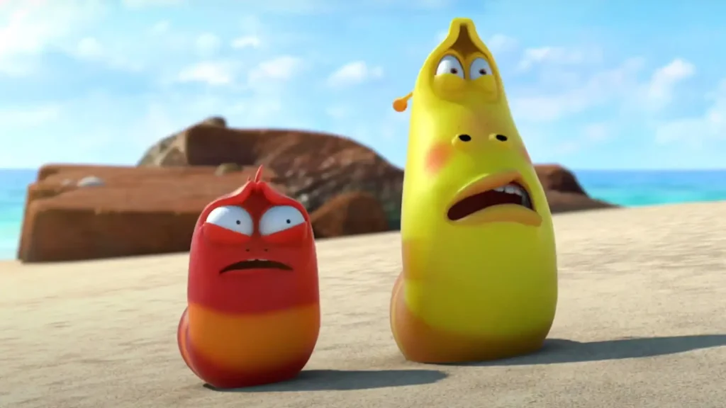 Dans la quatrième saison de « Larva », Rouge et Jaune sont perdus sur une ile déserte