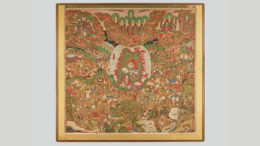 painting of the king of sweet dew saving hungry ghost